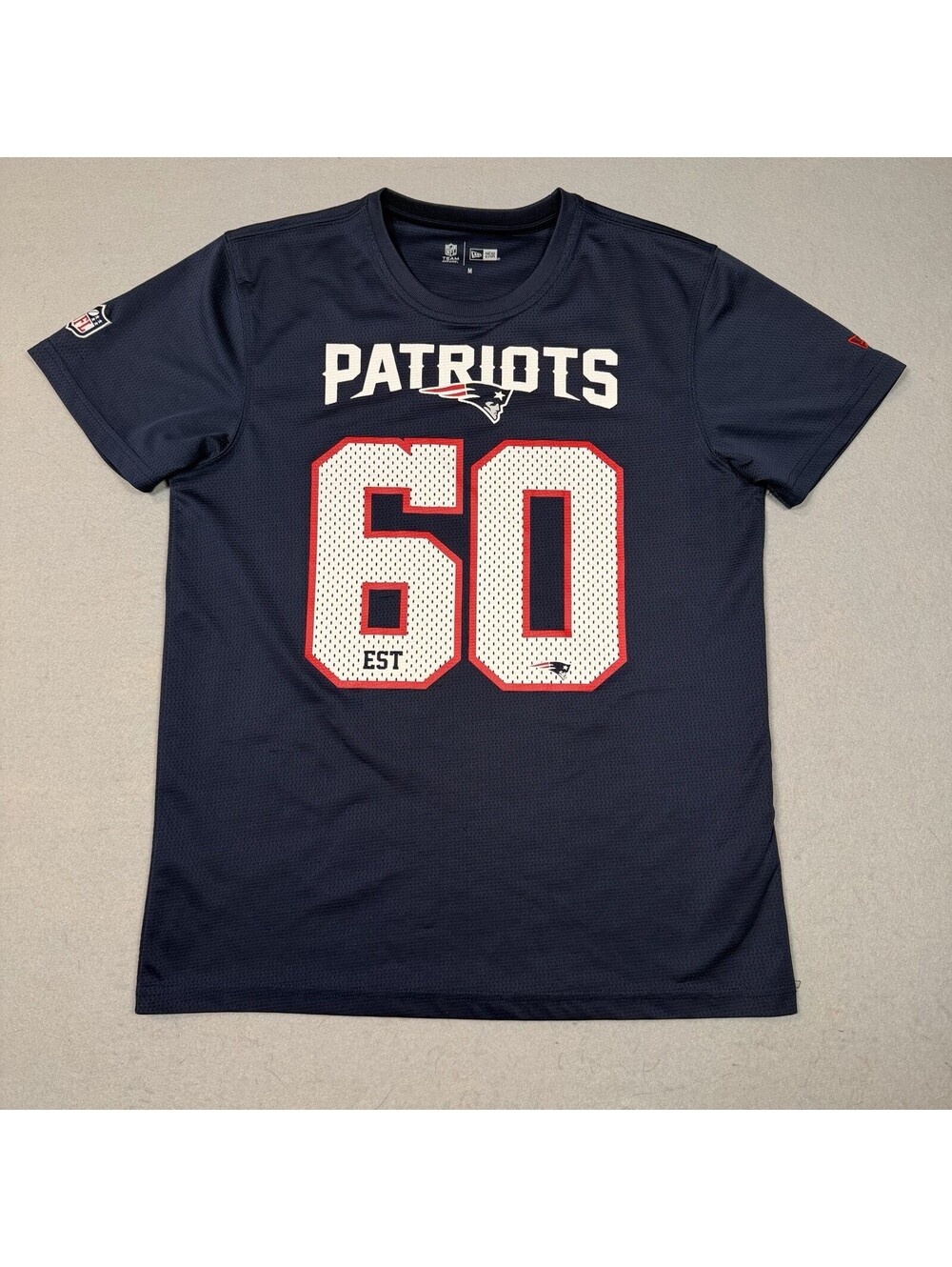 New Era NFL Team Apparel New England Patriots Navy Blue Jersey Tee Men’s Medium
